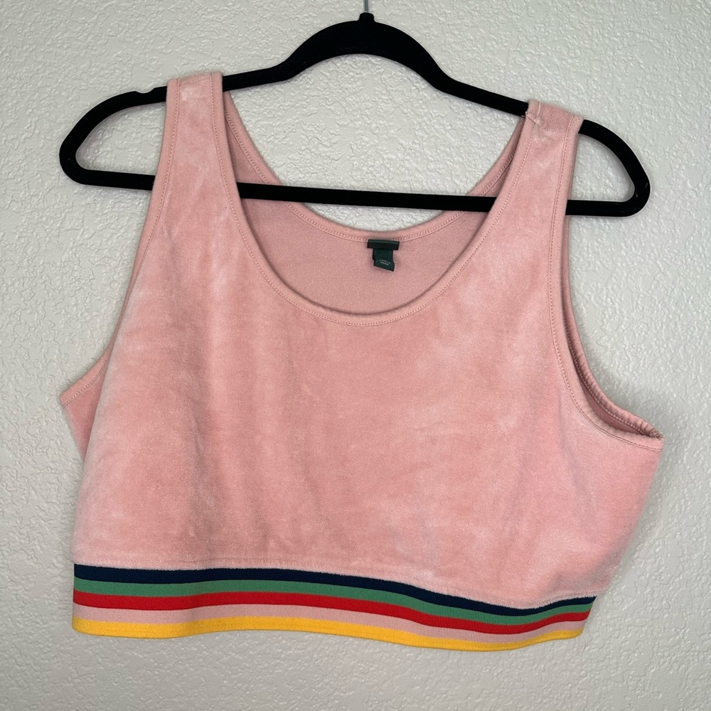 Wild Fable Pink Rainbow Band Crop Top Bra Size XXL